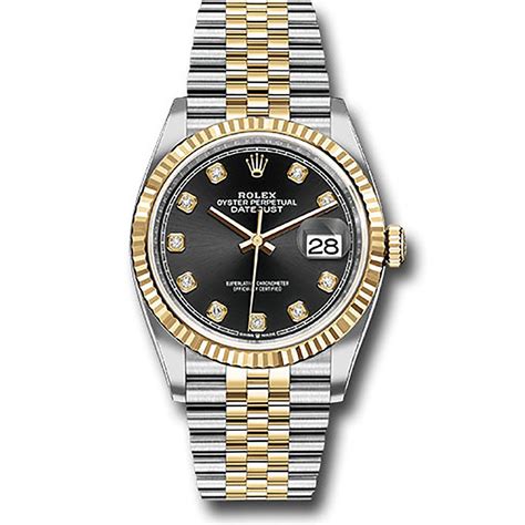 rolex datejust black dial 36|rolex 36mm datejust with diamonds.